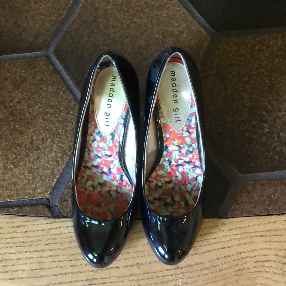 Black Patten Leather Madden Girl shoes